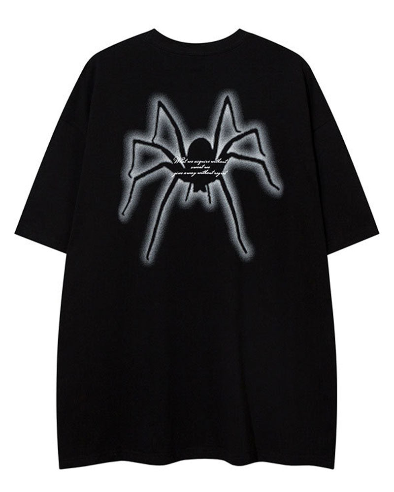【Jeunife】 スパイダーモチーフ半袖Tシャツ