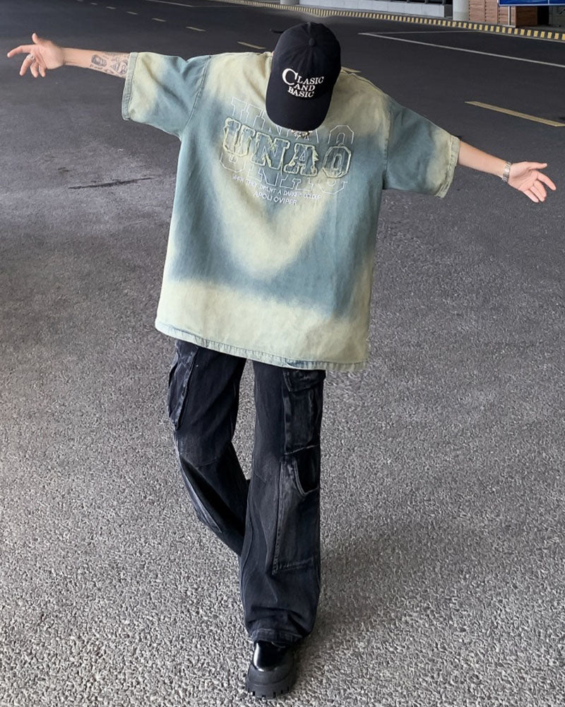【Jeunife】 ムラ染めTシャツ