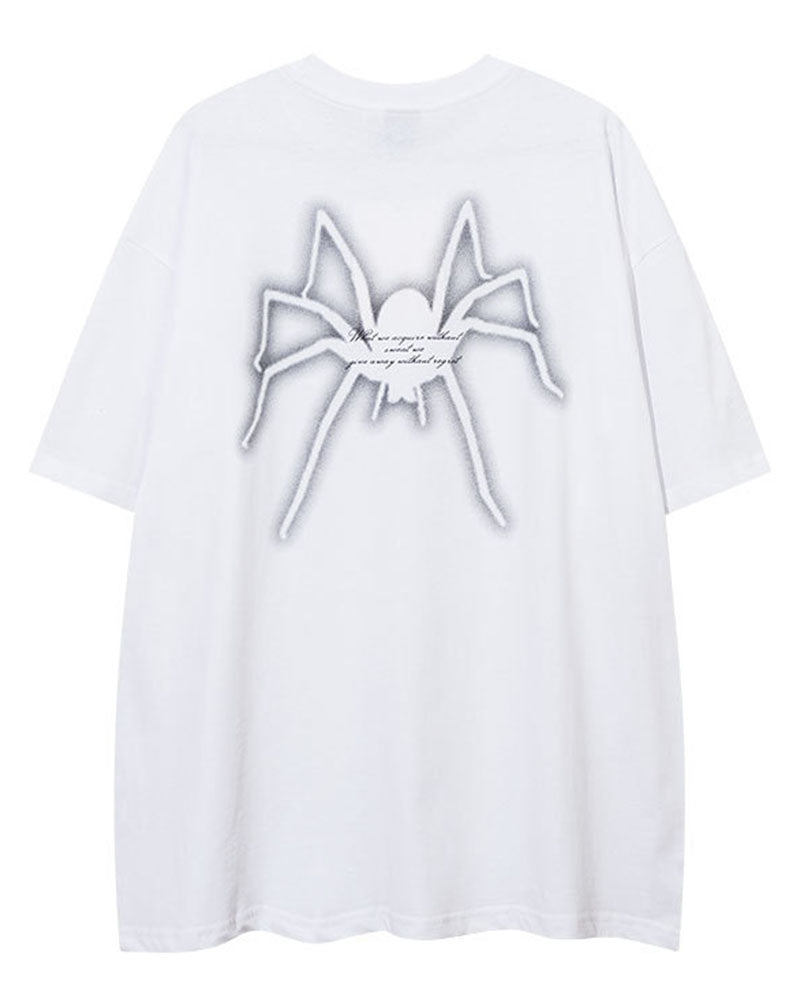 【Jeunife】 スパイダーモチーフ半袖Tシャツ