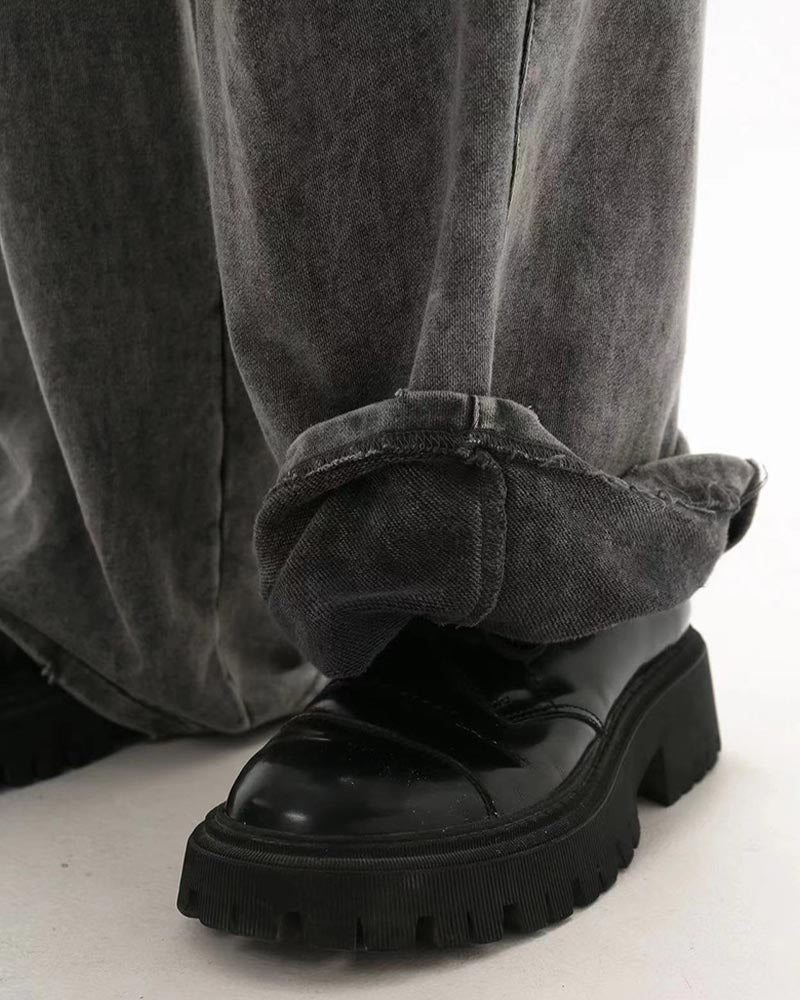 【Jeunife】 ダメージスウェットパンツ