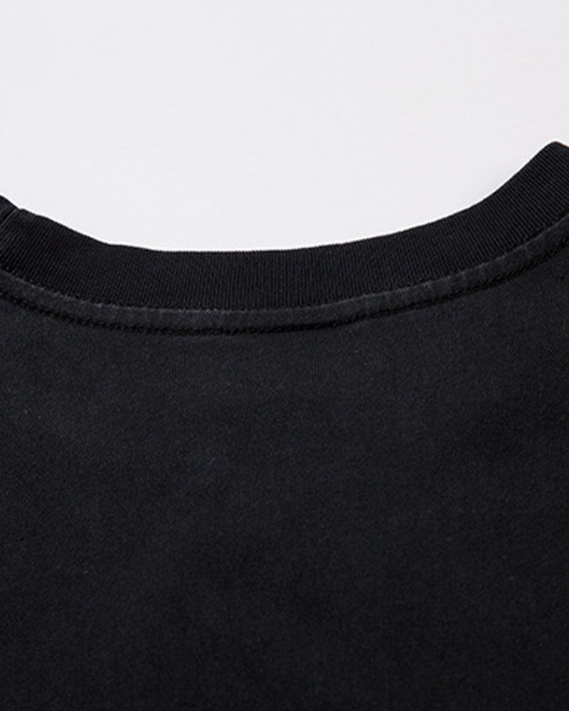 【Jeunife】 ダメージ半袖Tシャツ