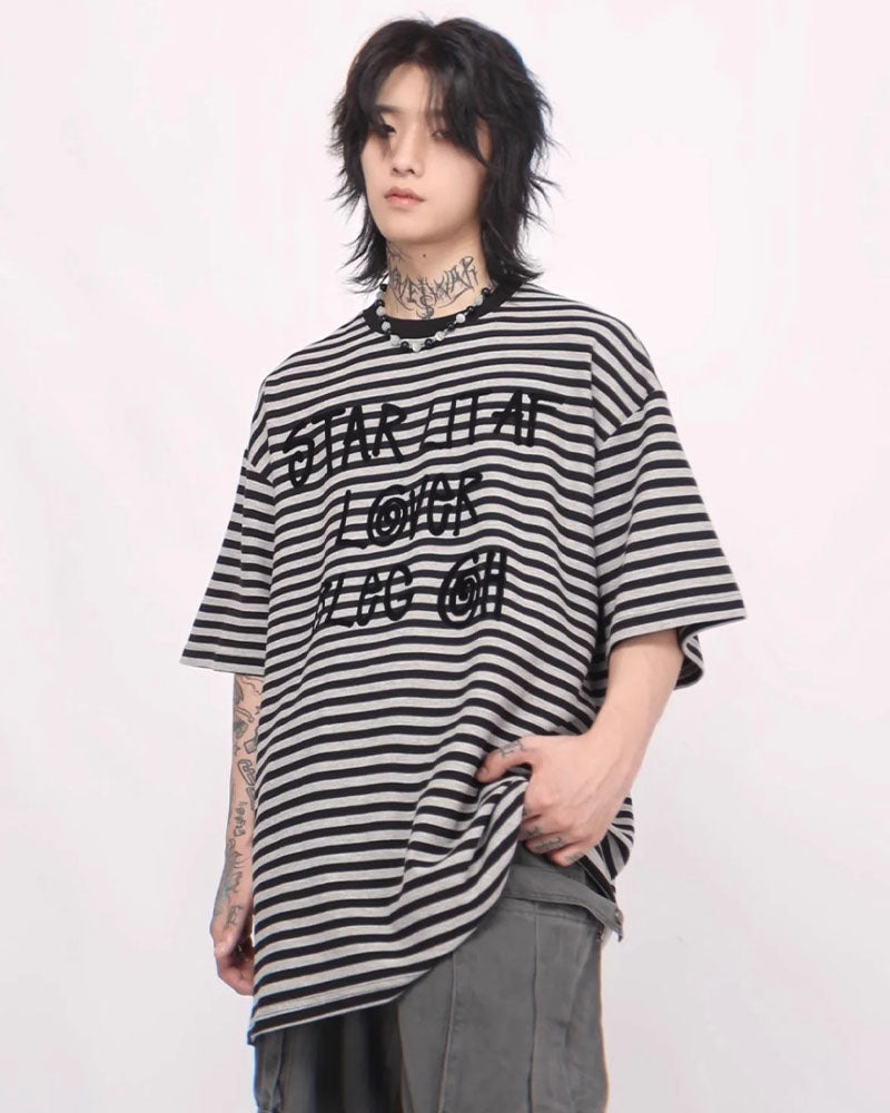 【Jeunife】 ボーダー半袖Tシャツ