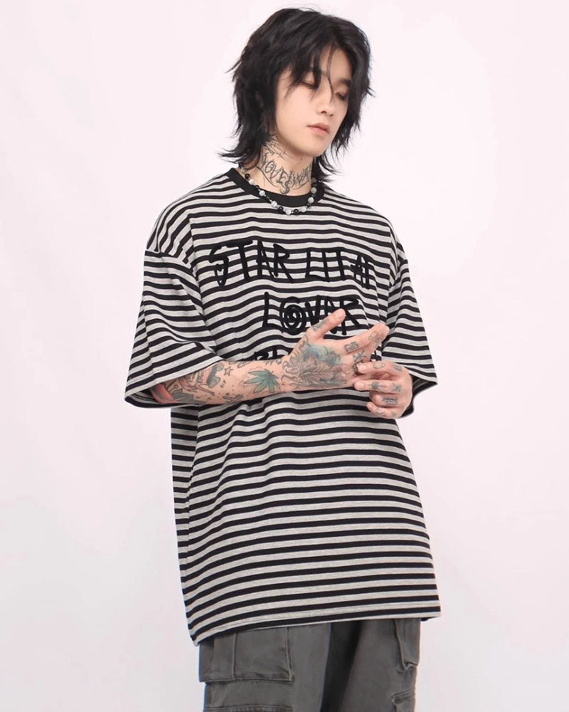 【Jeunife】 ボーダー半袖Tシャツ
