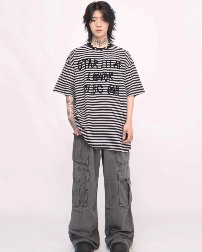 【Jeunife】 ボーダー半袖Tシャツ